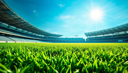 low angle field grass soccer football sport stadium