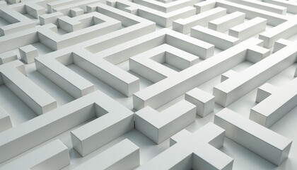 Complex three-dimensional maze in abstract challenge