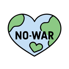 No war message inside Earth-shaped heart