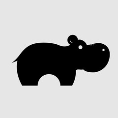 Hippo icon isolated. Vector illustration