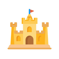 Sandcastle with flag on top