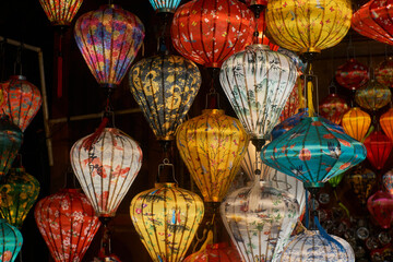 Colorful lanterns in Hoi An ancient town at night