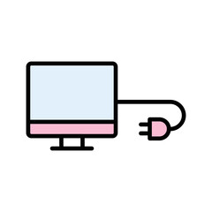 Monitor Cable Vector Icon