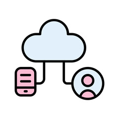 Hybrid Cloud Vector Icon