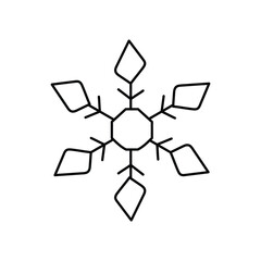 Snowflake doodle line  icon with white background vector stock illustration