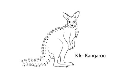 vector illustration of a kangaroo ABC Connect the Dots Coloring Pages – Fun & Educational Printable Activity for Kids