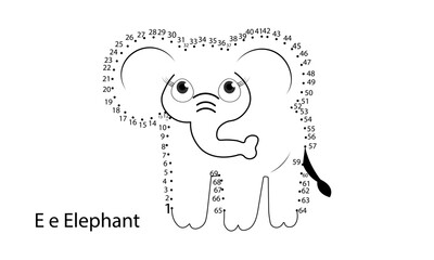 coloring page elephant ABC Connect the Dots Coloring Pages – Fun & Educational Printable Activity for Kids