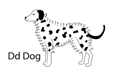 vector illustration of a black dog ABC Connect the Dots Coloring Pages – Fun & Educational Printable Activity for Kids
