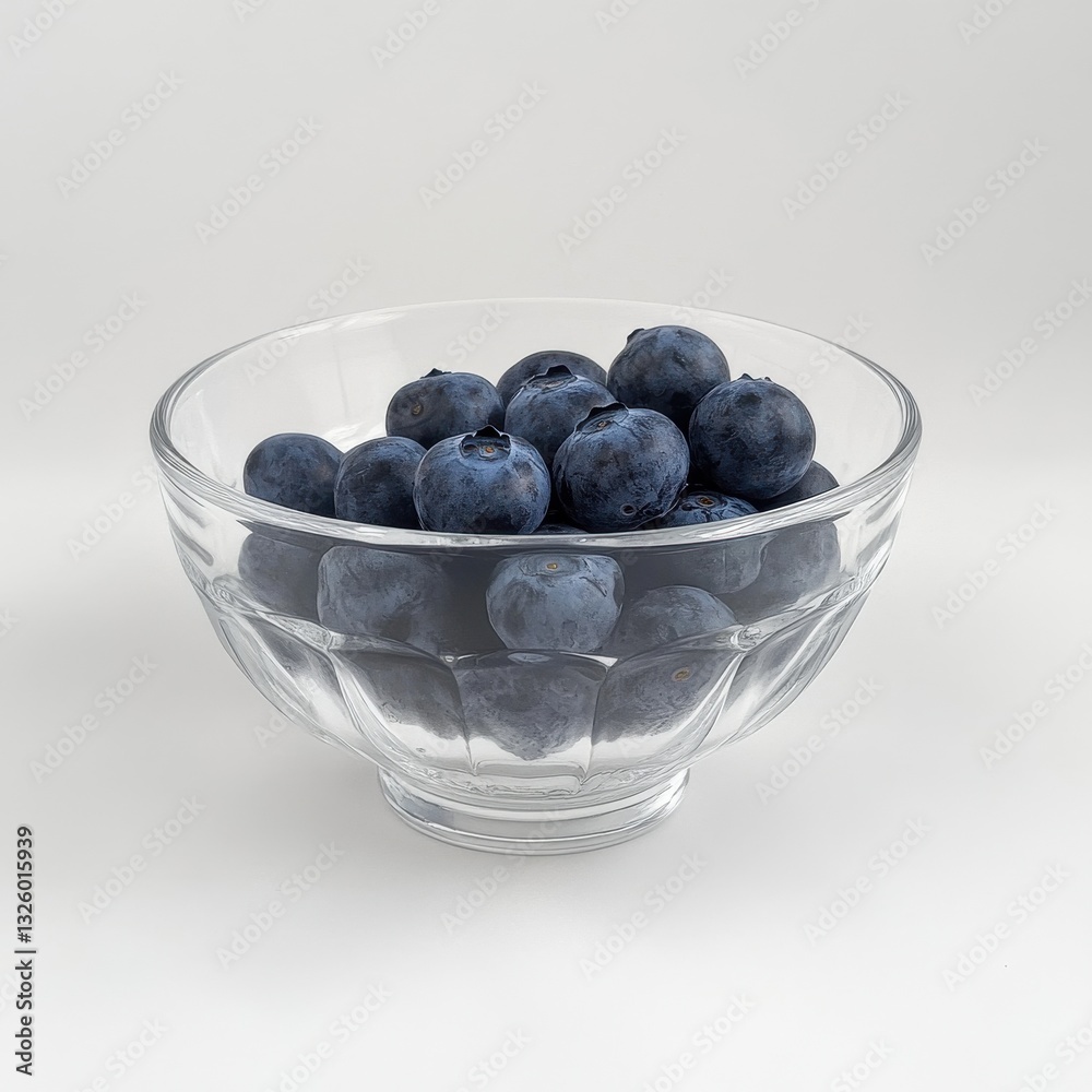 Aufkleber fresh blueberries arranged neatly in a clear glass bowl in a serene setting