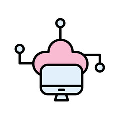 Naklejka premium Edge Computing Vector Icon