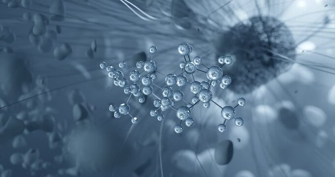 Looped video of Finasteride, antiandrogen, rotating molecular 3D ball-and-stick model