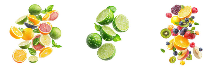 A vibrant assortment of sliced fruits and citrus, showcasing a mix of colors and textures.