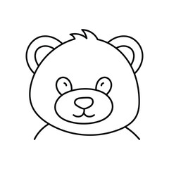 Bear doodle line icon with white background vector stock illustration