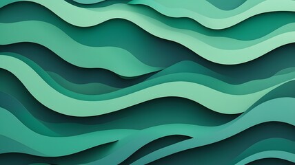 Obraz premium Green futuristic abstract paper carved background.