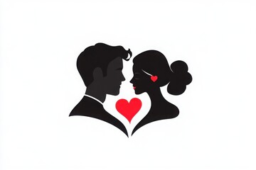 Art of a couple logo with white background