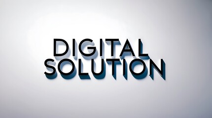 Fototapeta premium Creative presentation of digital solution text with shadow effects in modern style