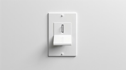 White Light Switch on Clean Wall in Minimalist Style Interior Design