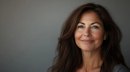 Naklejka premium portrait beautiful middle-aged woman 
