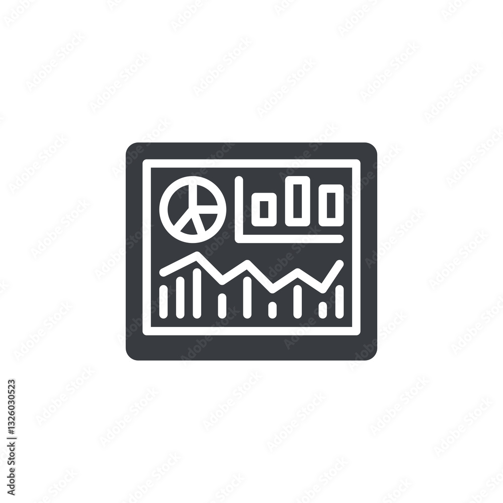 Poster a dashboard with performance metrics vector icon
