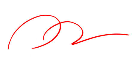 Draw a red pencil line separated on a transparent background.