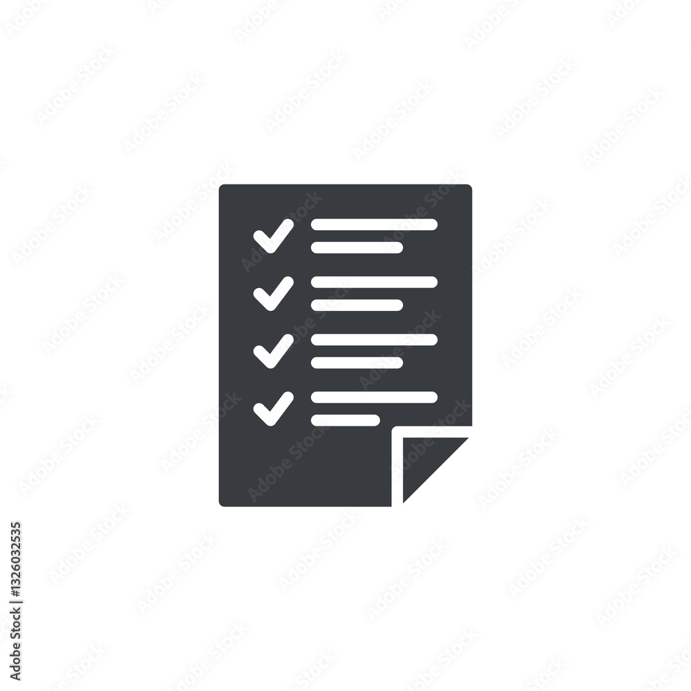 Poster checklist with multiple checkmark vector icon