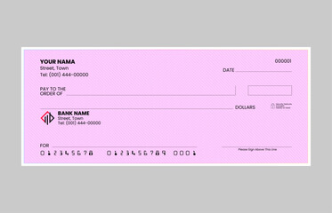 Editable Bank Cheque Design: Blank Check Template in Vector Format