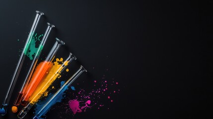 Vivid Colors of Paint Erupting from Glass Tube in Creative Expression