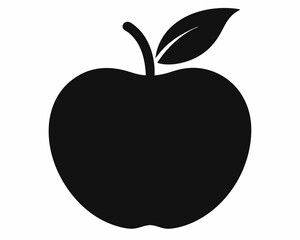 creative unique black apple silhouette icon vector illustration