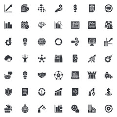 Productivity and efficiency vector icons set