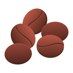 Fresh Coffee Beans Vector. Aromatherapy Coffee Bean Element. Brown Coffee Bean Element.