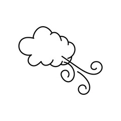 Wind doodle line icon with white background vector stock illustration