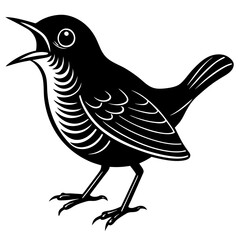 Curse breather warbler silhouette vector illustration
