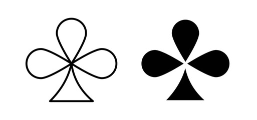 Card-club vector icon set black filled and outlined style.