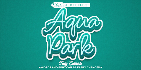 Cartoon Aquapark Vector Editable Text Effect Template