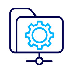 Obraz premium Folder setting Outline Color icon