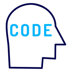 Code Head Outline Color icon