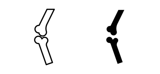Joint vector icon set black filled and outlined style.