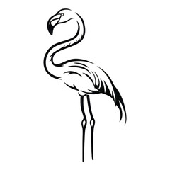 Obraz premium Elegant Flamingo Line Art Illustration