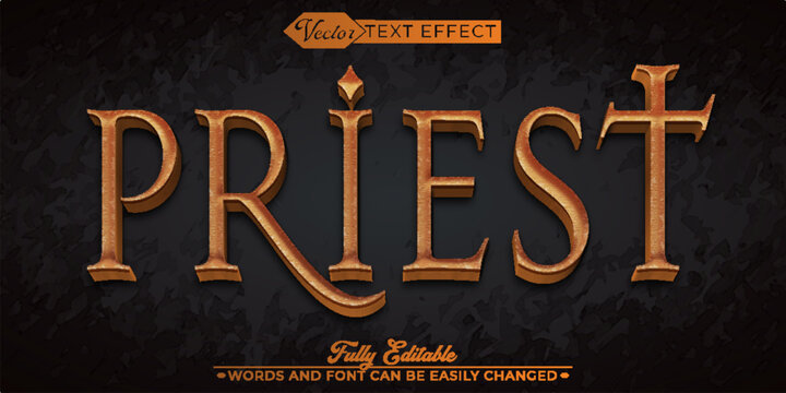 Priest Vector Editable Text Effect Template