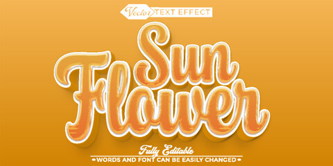 Sunflower Vector Editable Text Effect Template