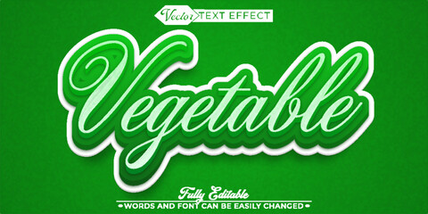 Cartoon Green Vegetable Vector Editable Text Effect Template