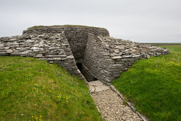 Quoyness Chambered Cairn, neolithic tomb, Sanday, Orkney Islands, Scotland