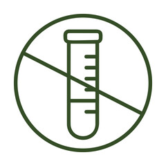 Vector Icon Representing Paraben Free Skincare With Test Tube and Crossed out Sign