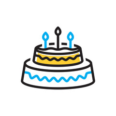 Multi color icon for cake