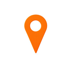 isolated transparent Background. Minimalist orange pin point with matte finish, perfect for design projects