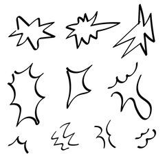 Set of scribble arrows, line brushes. Check mark elements, crayon marks, underline, handwriting. Vector hand scribbles