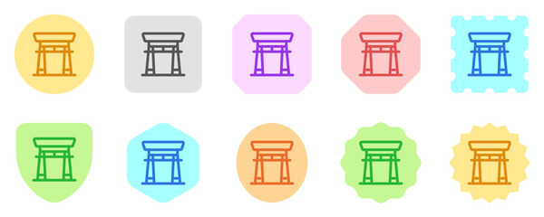 Editable shrine, gate, vector icon. Landmark, monument, religious, cultural, building, architecture. Part of a big icon set family. Perfect for web and app interfaces, presentations, infographics, etc