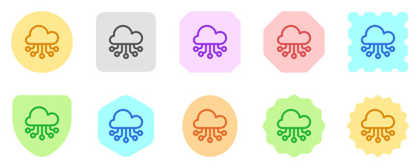 Editable cloud network, computing vector icon. AI technology, artificial intelligence, computer. Part of a big icon set family. Perfect for web and app interfaces, presentations, infographics, etc