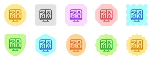 Editable online video meeting, conference vector icon. Remote work, job, profession, freelance. Part of a big icon set family. Perfect for web and app interfaces, presentations, infographics, etc