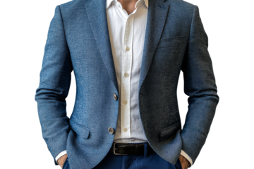 Elegant suit jacket worn by a man in a formal setting